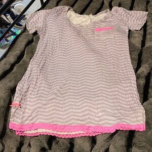 #547 Pink and Gray Women's Sleep Shirt
